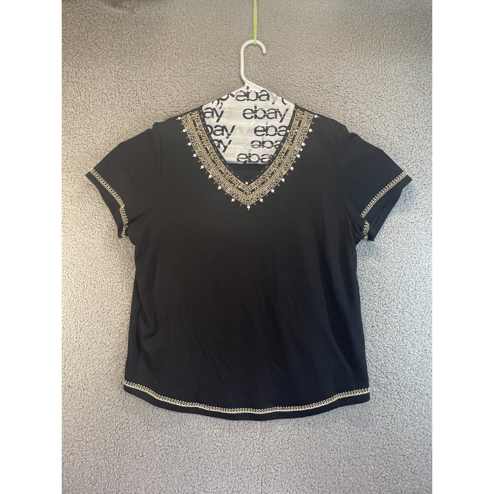 Alfred Dunner‎ Women Short Sleeve Blouse Top Shirt Size Large
